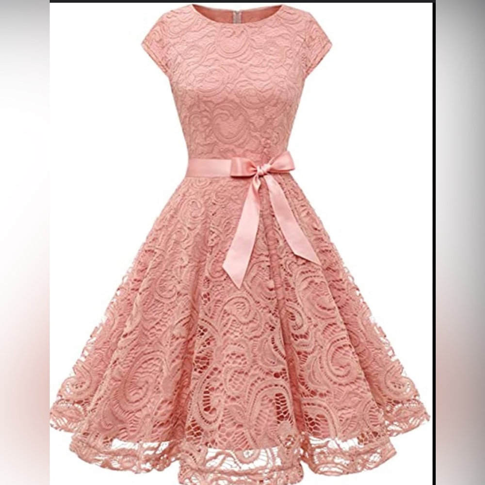 Elegant Pink Lace Dress